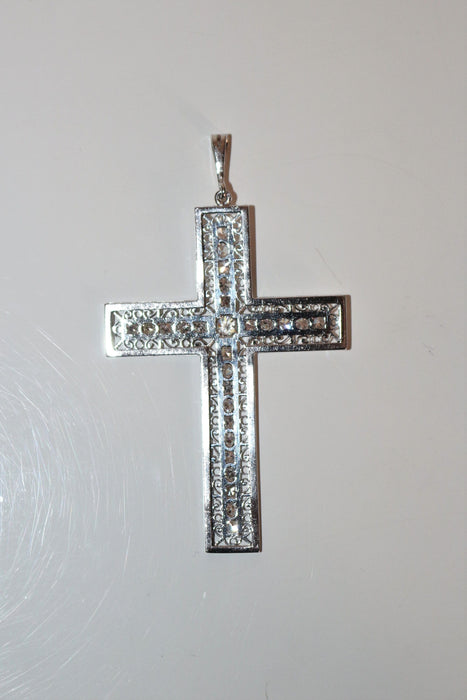 Pendentif Pendentif Croix Platine Diamants Art Déco 58 Facettes 529