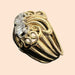 Ring 50s Cocktail Ring Yellow Gold Diamonds 58 Facettes A 7459