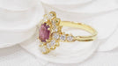 Ring 53 Yellow Gold Ruby and Diamond Ring 58 Facettes 29671