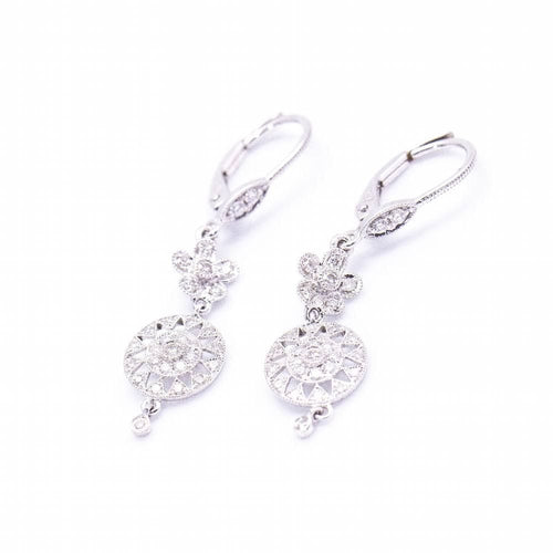Boucles d'oreilles Boucles d'oreilles SUNNY Antik Or blanc Diamants 58 Facettes D360396CS