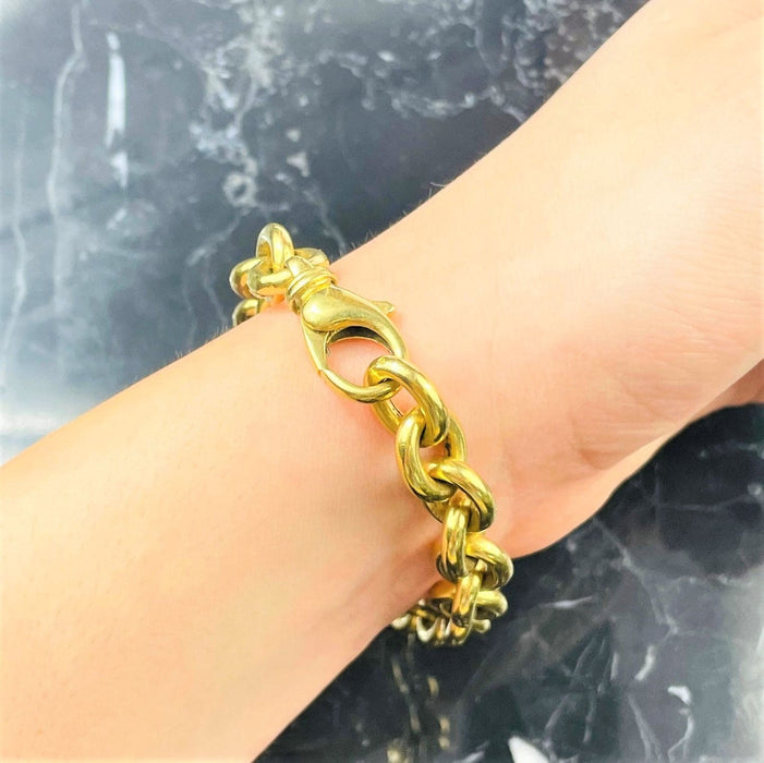 Bracelet maille élastique forgé en or jaune 9k, Mes-bijoux.fr