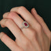 Ring 59.5 Marguerite diamond and ruby ​​ring 58 Facettes P5L3