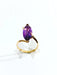 Ring 56 Amethyst and rose gold ring 58 Facettes
