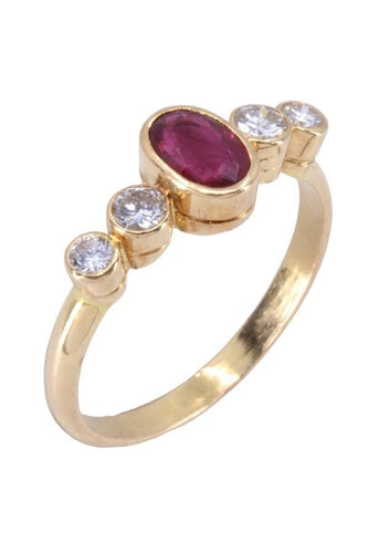 Bague BAGUE MODERNE RUBIS ET DIAMANTS 58 Facettes 066871