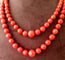 Collier Collier 2 rangs corail sarde facetté en chute 58 Facettes C