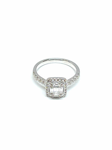 Bague Bague en or blanc, diamants 58 Facettes