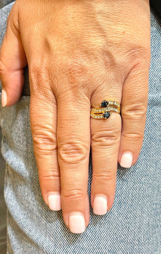 Bague Bague Toi & Moi Saphir et Diamants 58 Facettes