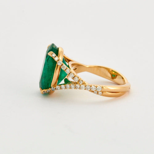 Bague 54 Bague Emeraude 8.50cts Diamants 58 Facettes