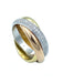 56 CARTIER ring. Classic Trinity Alliance 3 golds and diamonds 58 Facettes