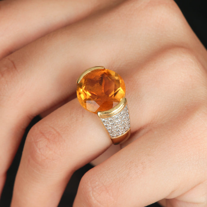 Bague 51 Bague Citrine Diamants 58 Facettes