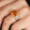 Bague 51 Bague Citrine Diamants 58 Facettes