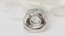 Ring White gold aquamarine and diamond ring 58 Facettes 31052