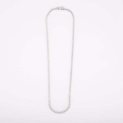 Collier Collier rivière or blanc et diamants 58 Facettes