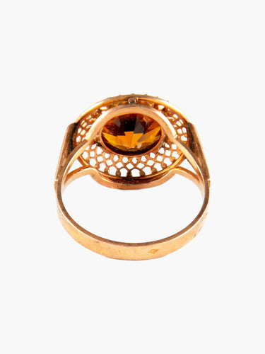 Bague Bague Vintage Or Rose 58 Facettes