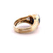 Men's signet ring in 18-carat yellow gold with sapphire and diamonds 58 Facettes