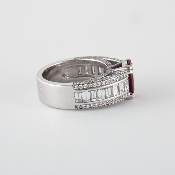 Bague 53 Bague Or Gris Rubis & Diamants 58 Facettes