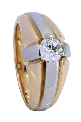 Bague JONC ANGLAIS DIAMANT 0.57 CARAT 58 Facettes 058701