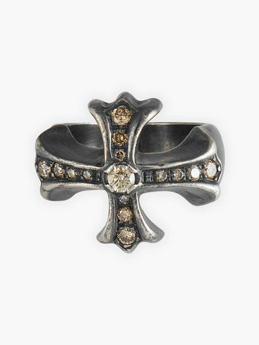 Bague 53 Bague Croix Médiévale diamants bruns 58 Facettes