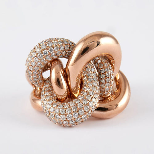 Bague 60 Bague Noeud Diamants Or rose 58 Facettes