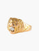 YELLOW GOLD LION SIGNET RING WITH DIAMONDS 58 Facettes