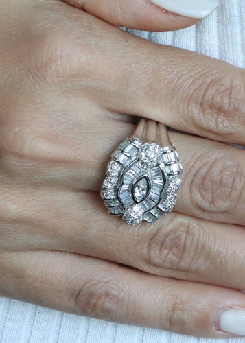 Bague Bague Or blanc et Diamants 58 Facettes RNG0558