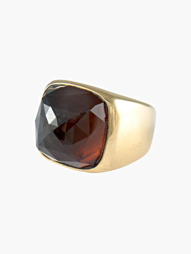 Bague 55 Bague Chevalière Pianegonda Quartz fumé 58 Facettes