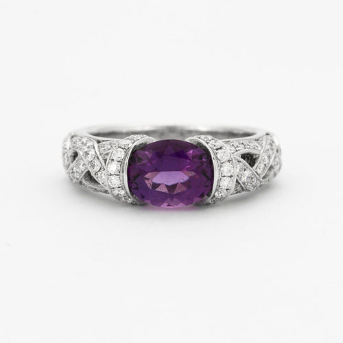 Bague 54 Bague Entrelacé Améthyste Diamant 58 Facettes 002.138