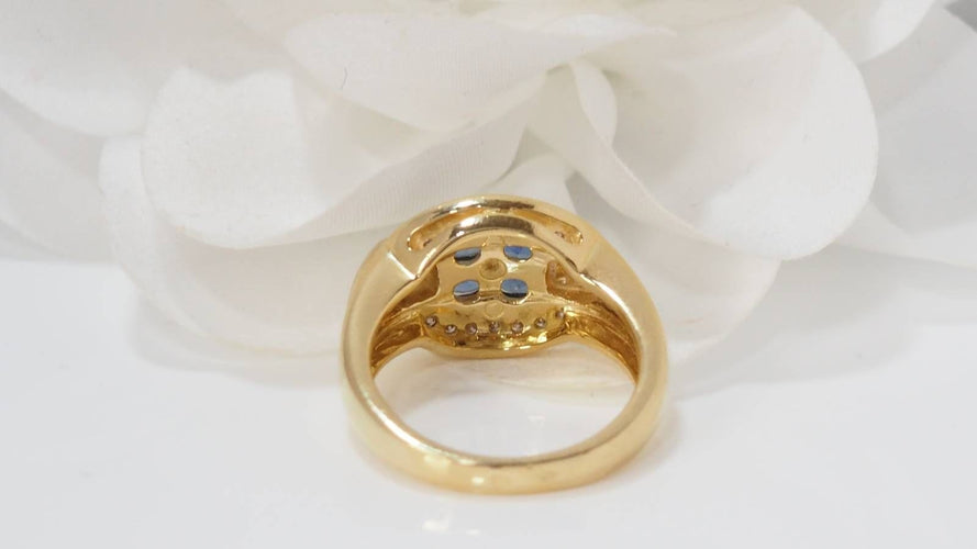 Bague 55 Bague saphirs de Ceylan et diamants 58 Facettes 32136