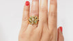 Bague 53.5 Multi Anneaux En Or Jaune Cabochons Rubis, Saphirs Et émeraudes 58 Facettes 32034