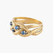 Ring Braided Ring Yellow gold blue stones 58 Facettes
