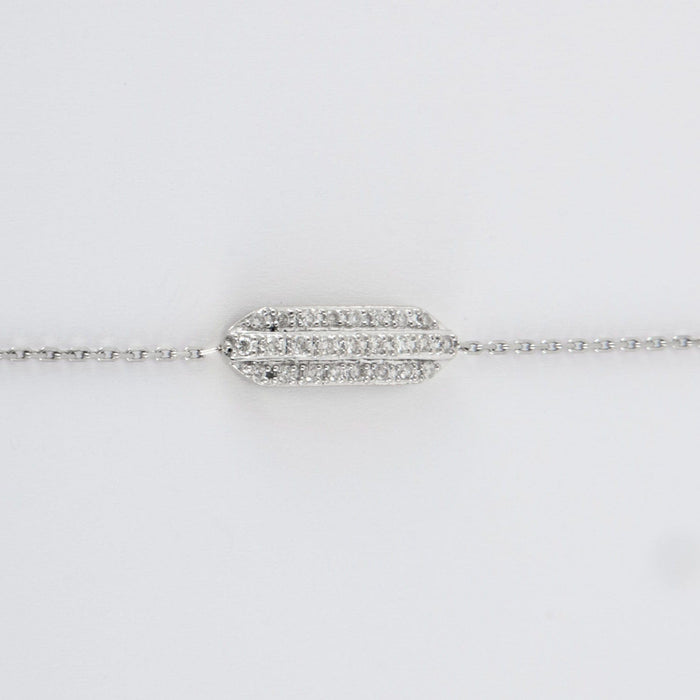 Bracelet Bracelet barrette or blanc Diamants 58 Facettes