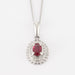 Pendant chain necklace, ruby ​​and diamond 58 Facettes
