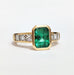 Ring 51 Yellow gold emerald diamond ring 58 Facettes 1CA279/1