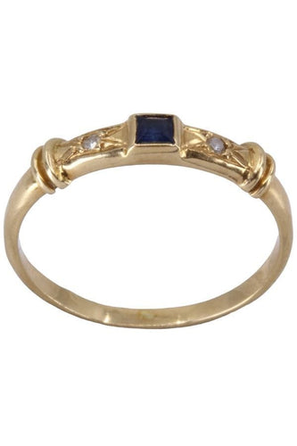 Bague 53 Bague moderne saphir et diamants 58 Facettes 079301