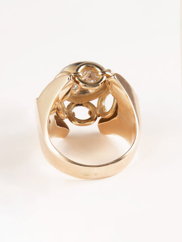 Bague Bague Rétro en or jaune, platine et diamants 58 Facettes