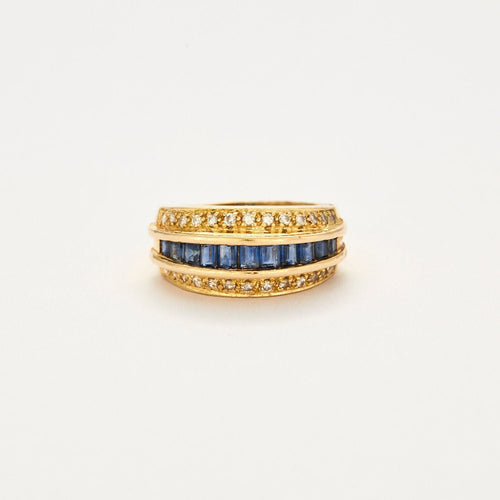 Bague 52 Bague bandeau Saphirs Diamants 58 Facettes