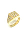 Ring Men's ring in yellow gold and pavé diamonds 58 Facettes