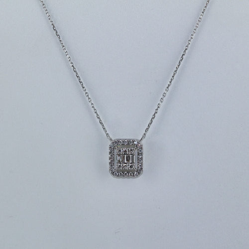Collier Collier carré Or blanc Diamants 58 Facettes