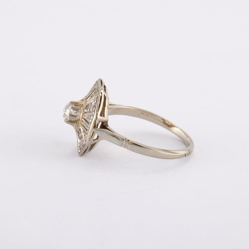 Bague 52 Bague Art Déco diamants 58 Facettes