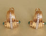 Earrings Clip-on earrings Yellow gold Diamonds Emeralds 58 Facettes R1631