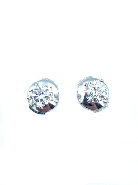 Boucles d'oreilles Puces d’oreilles or blanc, diamants 58 Facettes