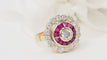 Bague 54 Bague entourage Rubis Diamants 58 Facettes 32432