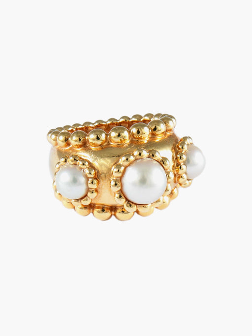 Ring 55 Chanel - “Baroque” Model Ring Pearls and Yellow Gold 58 Facettes