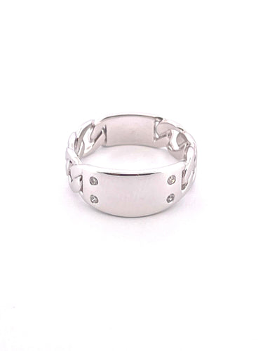 Bague 54 Bague en or blanc, diamants 58 Facettes