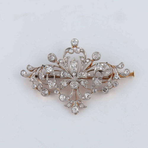 Broche Broche en platine et diamants 58 Facettes