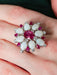 Ring 52 Cocktail Ring Opals Ruby Diamonds 58 Facettes