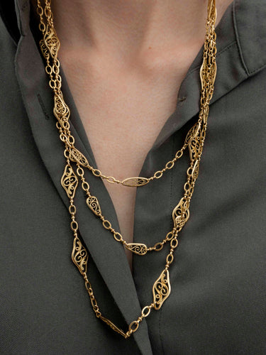 Collier Sautoir trois rangs Filigrane 58 Facettes 511