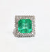 Ring 52.5 White gold ring with Colombian emerald and diamonds 58 Facettes TBU