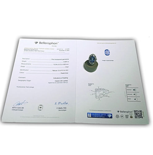 Bague 54 Bague pompadour platine saphir diamants 58 Facettes 3427