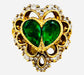 Ring 54 Gold Emerald Pear Ring and Diamonds 58 Facettes